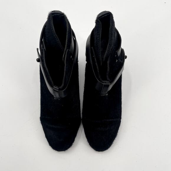 RAG & BONE Harrow Black Leather Heeled Bootie Boots // 6 - Picture 4 of 13